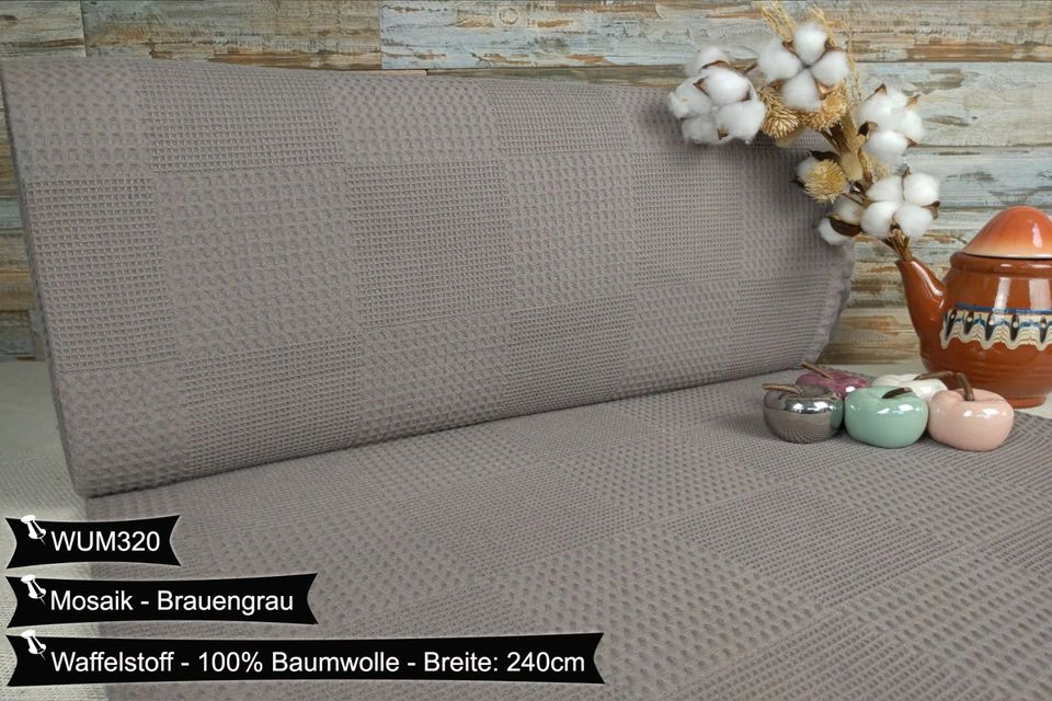 WAFFELSTOFF Mosaik Doppelbreit 240cm VERSANDFREI Baumwollstoff Stoffe Meterware ab 50cm Baumwolle Bastelstoffe Hochwertige Patchwork Basteln Dekostoffe Deko Stoff Öko-Tex Uni Farben in Leipzig