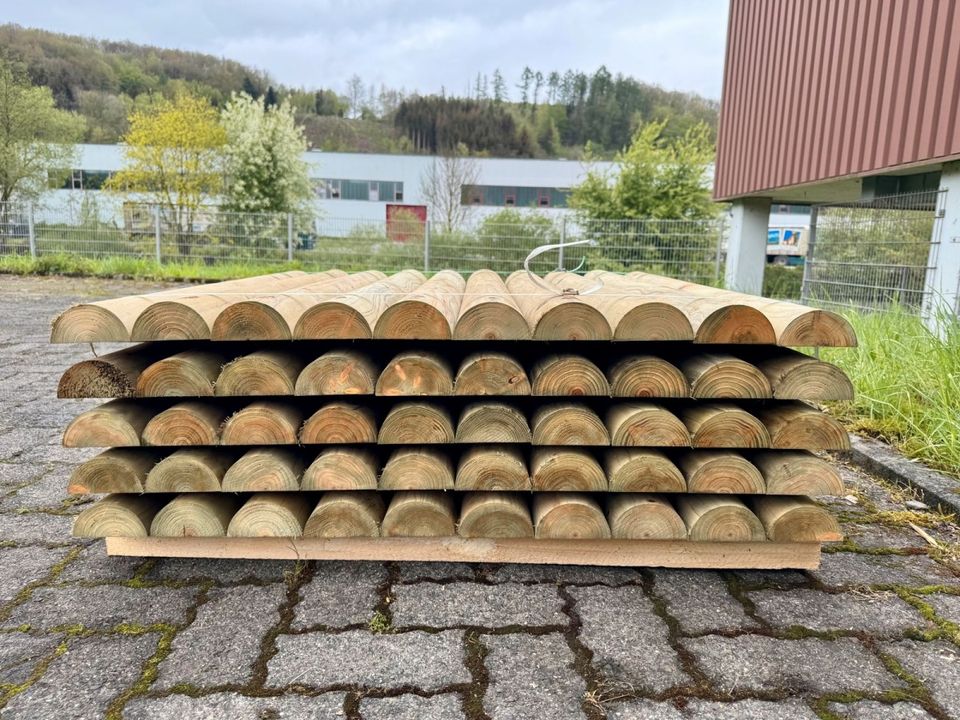 Palisade Holz Halbrund Halbholz Beeteinfassung - 12x100 - KDI in Lennestadt