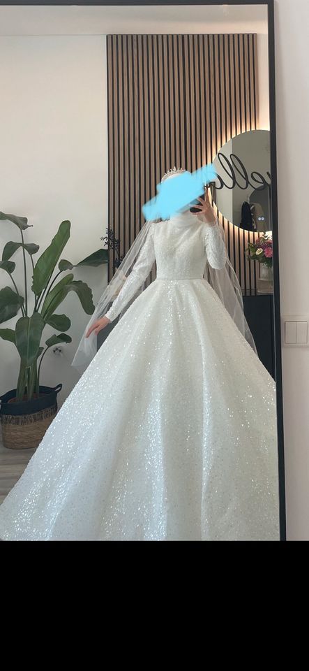 Hochzeitskleid Gelinlik Brautkleid Gr. 36 Glitzer Perlen in Lünen