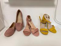 Neue Schuhe in 39 zu verkaufen rosa gelb Ballerina Leder Pumps Bayern - Untrasried Vorschau
