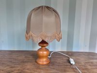 Orig. Vintage 70er Tischlampe Fransenschirm Holz  Lampe beige Schwerin - Görries Vorschau