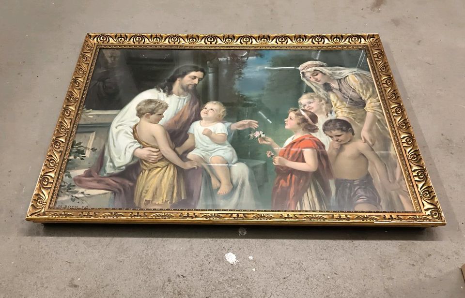 Altes Heiligen Bild Gemälde M.Roth Jesus Maria Andachtsbild in Dresden