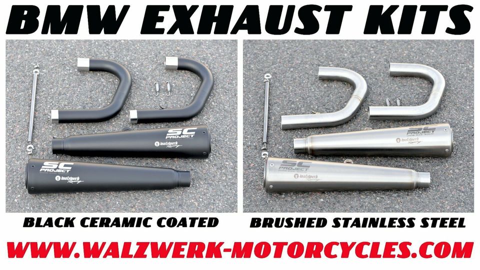 Orig. WalzWerk® Auspuffanlage, schwarz o. silber, BMW R80 R100 in Ketsch