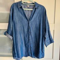 Esprit Bluse Gr. 42 dünner Jeansstoff in blau leicht glänzend Schleswig-Holstein - Flintbek Vorschau