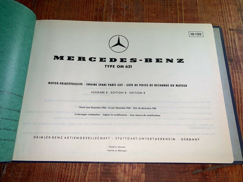 Mercedes-Benz Motor-Ersatzteilliste OM 621 in Erwitte