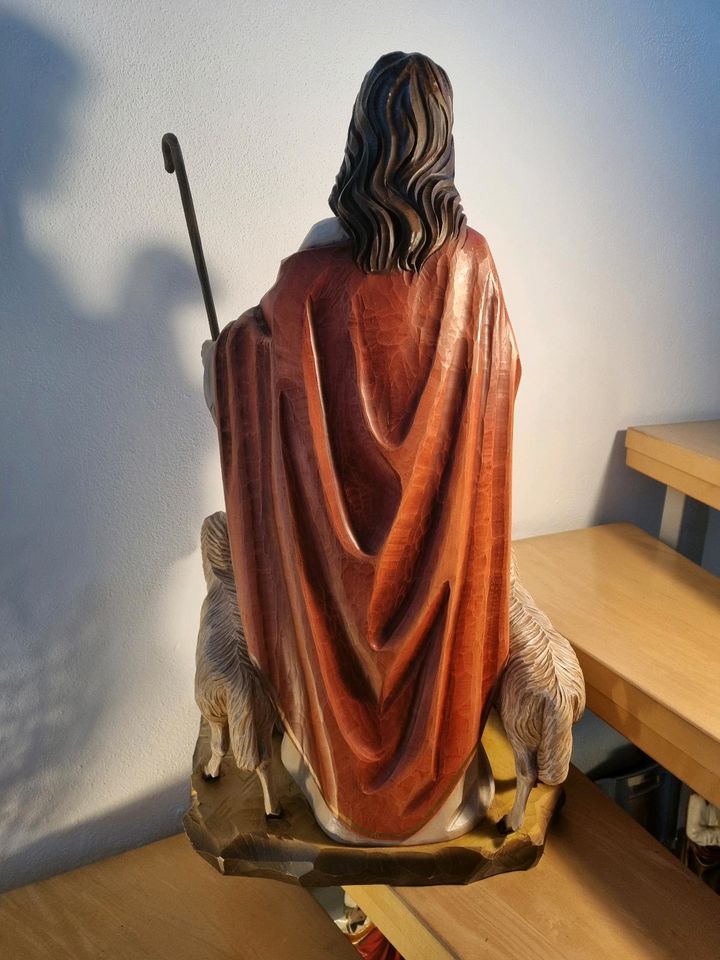 JESUS CHRISTUS XXL HOLZ  HEILIGENFIGUR HOLZFIGUR ALT KUNST DEKO in Kumhausen