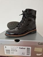 Schwarze Stiefeletten aus Knautschlack von Gabor, Größe 38 Nordrhein-Westfalen - Hilden Vorschau