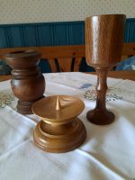 Kerzenhalter Holz gedrechselt, vintage, Vase, Blumenvase Hessen - Habichtswald Vorschau