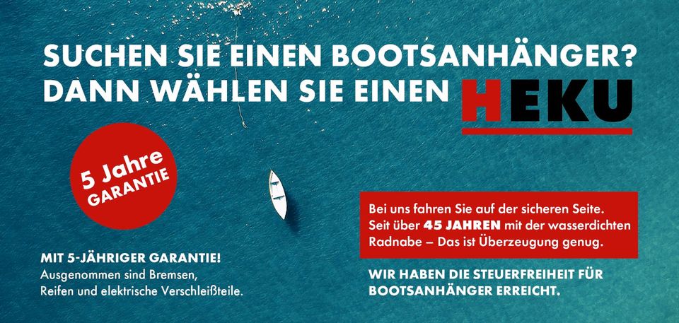 Bootstrailer - HEKU von 350 Kg - bis 3500 Kg - 5 Jahre Garantie in Bielefeld