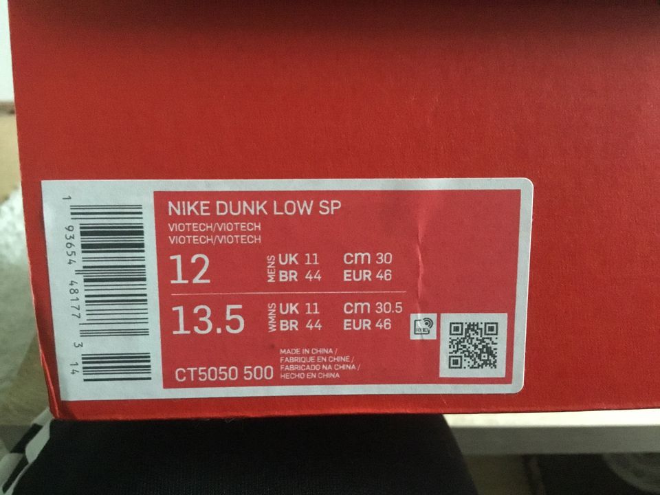 Nike Dunk Low Viotech Größe 46 US 12 in Steinheim