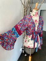 Boho Viskose seidiger Bolero Bluse Jacke rot blau türkis S-XXL Obersöchering - Reinthal Vorschau