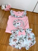 Handmade Baby Sommer Set T-Shirt kurze Hose Blumen Rosen rosa Baden-Württemberg - Lörrach Vorschau