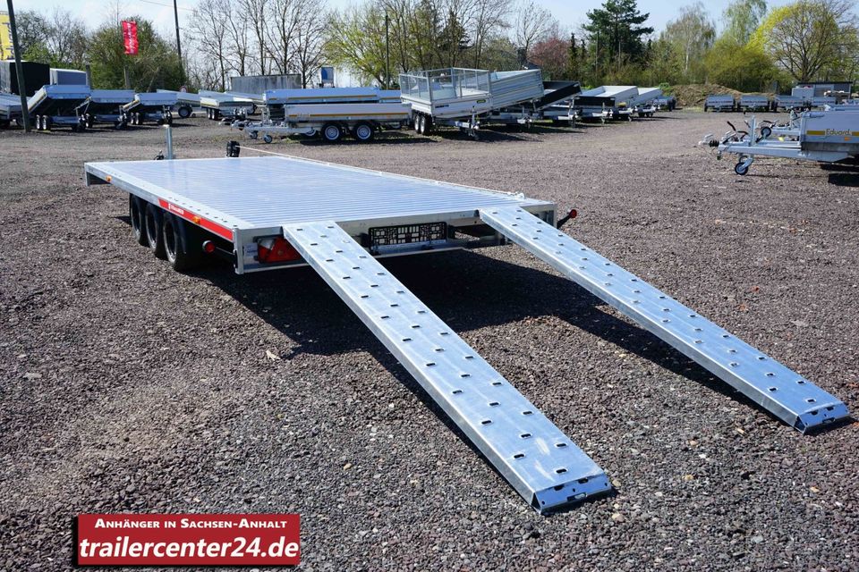 3.5t Autotransporter Alu 6 x 2.10m + Schienen/Winde Tridem in Sülzetal