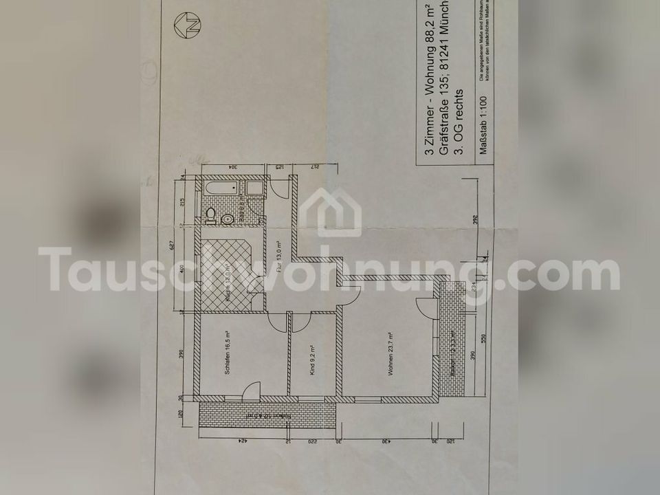 [TAUSCHWOHNUNG] Tausche 3-Zimmer-Wohnung gegen 2-Zimmer-Wohnung in München