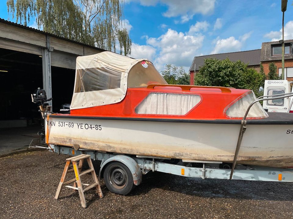 Motor Kajütboot incl. Trailer TÜV 3-2026 und Motoren, Eigenbau in Kreuzau