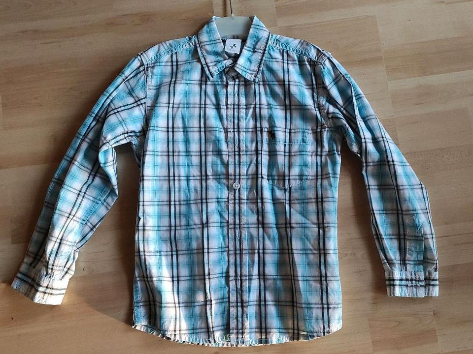 Langarm-Hemden kariert gestreift Gr. 122 C&A in Chieming