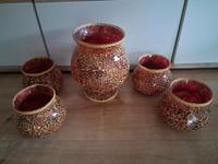 Mosaik Kelch mit 4 Windlichter Weinrot von Qvc #Top# Schleswig-Holstein - Mildstedt Vorschau