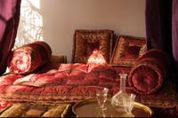 Orientalisches Bodenkissen Set - indisch Boho Pouf weinrot/gold Bonn - Auerberg Vorschau