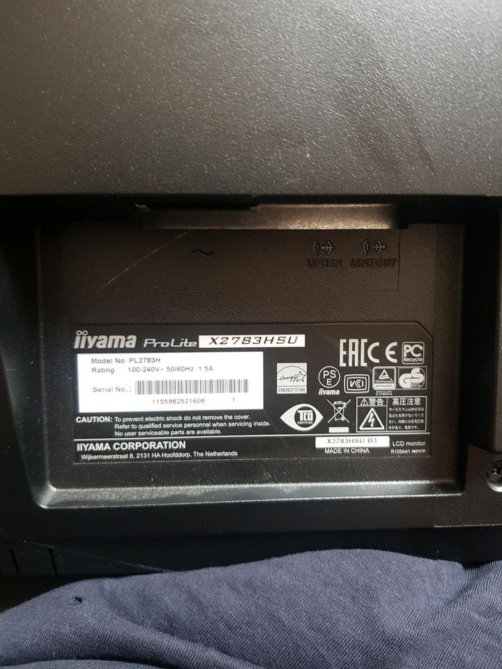 Iiyama Monitor Bildschirm 27 Zoll defekt ohne Fuß in Ziepel