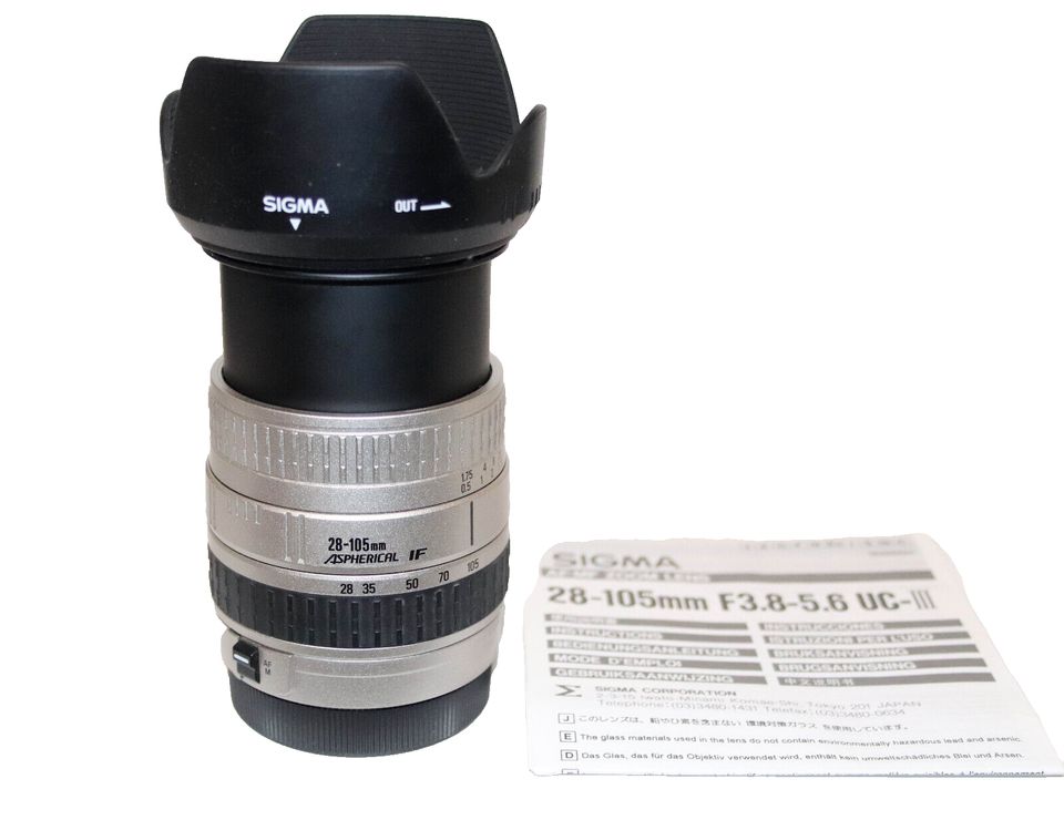 Sigma AF-MF Zoom Lens 28 - 105 F 3,8 - 5,6 UC - III für Canon EOS in Salmtal