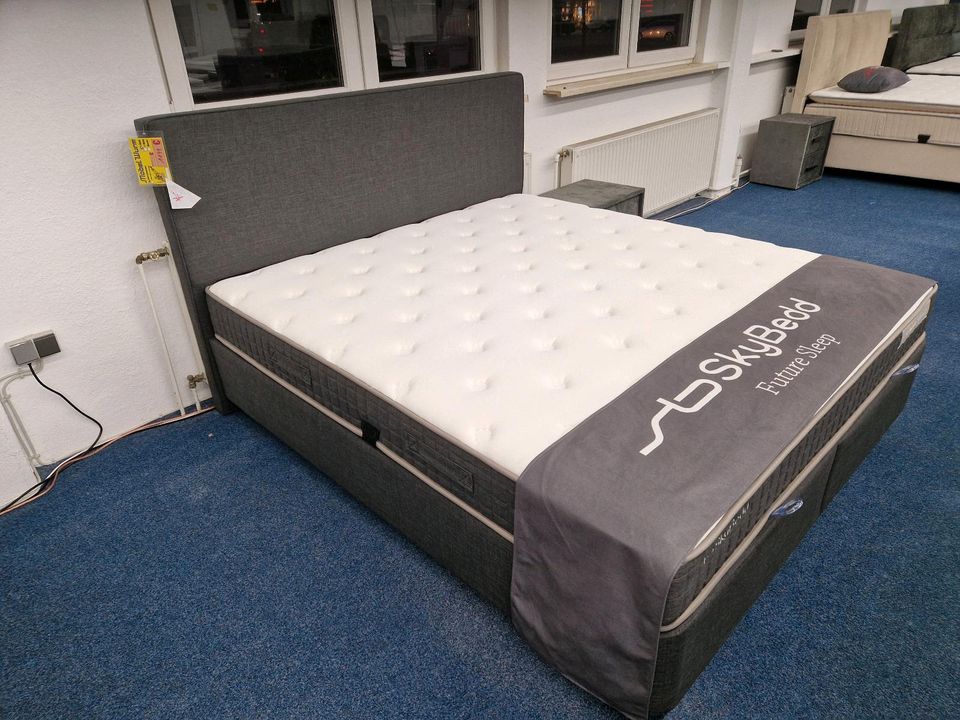 Bett Boxspringbett 180x200 cm grau mit Matratzen  und Stauraum Möbel Wurm in Osnabrück