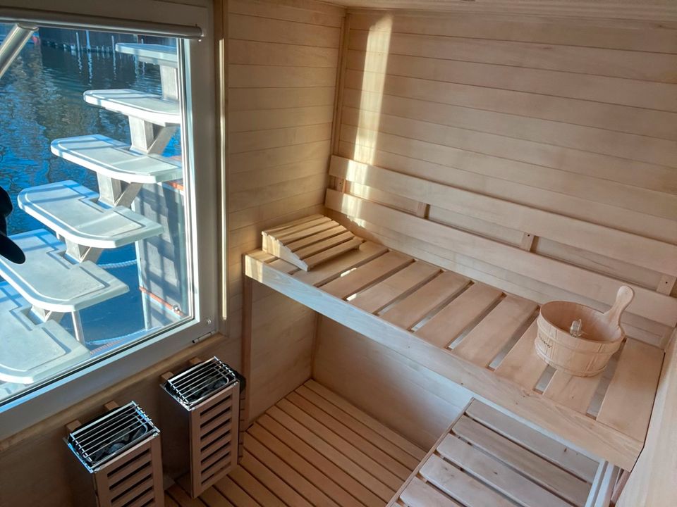 Lux-Sauna Hausboot Kauf, 20% Rendite,Liegepl. Müritz+Charterpaket in Waren (Müritz)