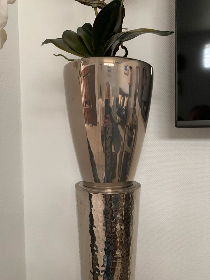 Vase Säule Lambert Silber Orchidee künstlich Deko Kunstblume in Mülheim (Ruhr)