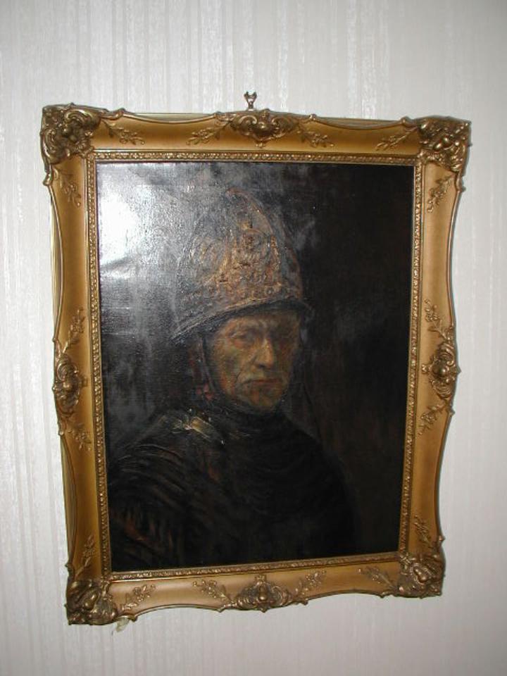 Rembrandt "Der Mann mit dem Goldhelm" Kopie von M. Hübotter, 1938 in Freiburg im Breisgau