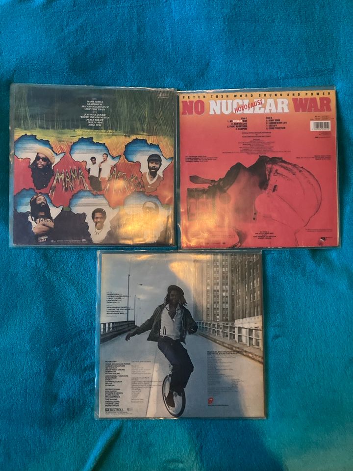 3 LPs von Peter Tosh, Mystic Man, No Nuclear War, Mama Africa in Mülheim (Ruhr)