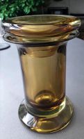 Alter Glaszylinder mit Glasdeckel, Braunglas, Schwer, Höhe 16 cm Nordrhein-Westfalen - Mönchengladbach Vorschau