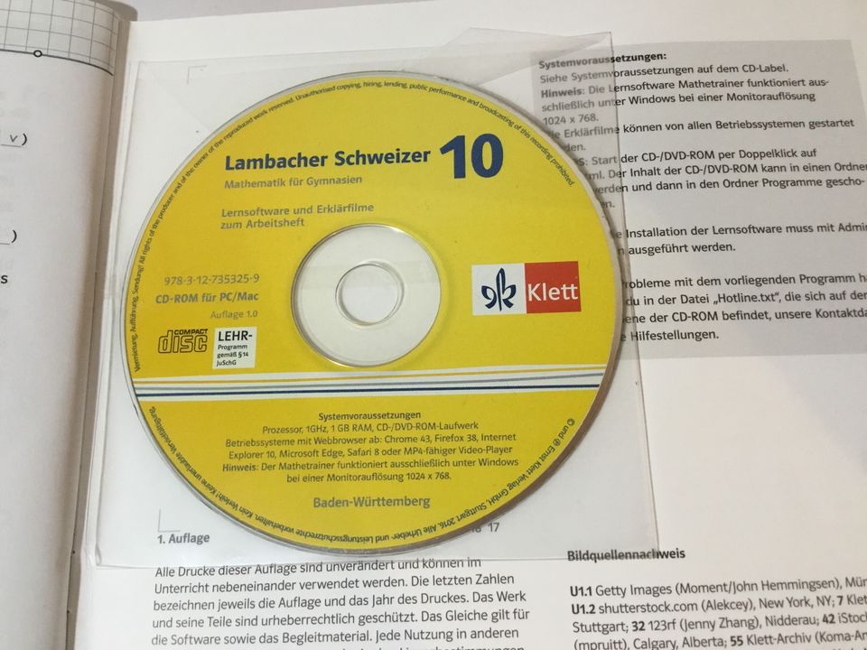 Mathematik für Gymnasien Lambacher schweizer von Klett mit CD in Korntal-Münchingen