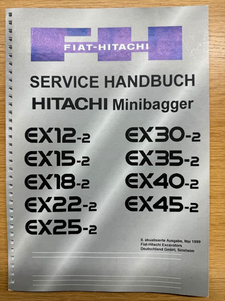 Hitachi EX Service Handbuch Minibagger in Sonneberg