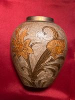 Art Deco Messing Vase emailliert Vintage Blumenmuster Nordrhein-Westfalen - Hamm Vorschau