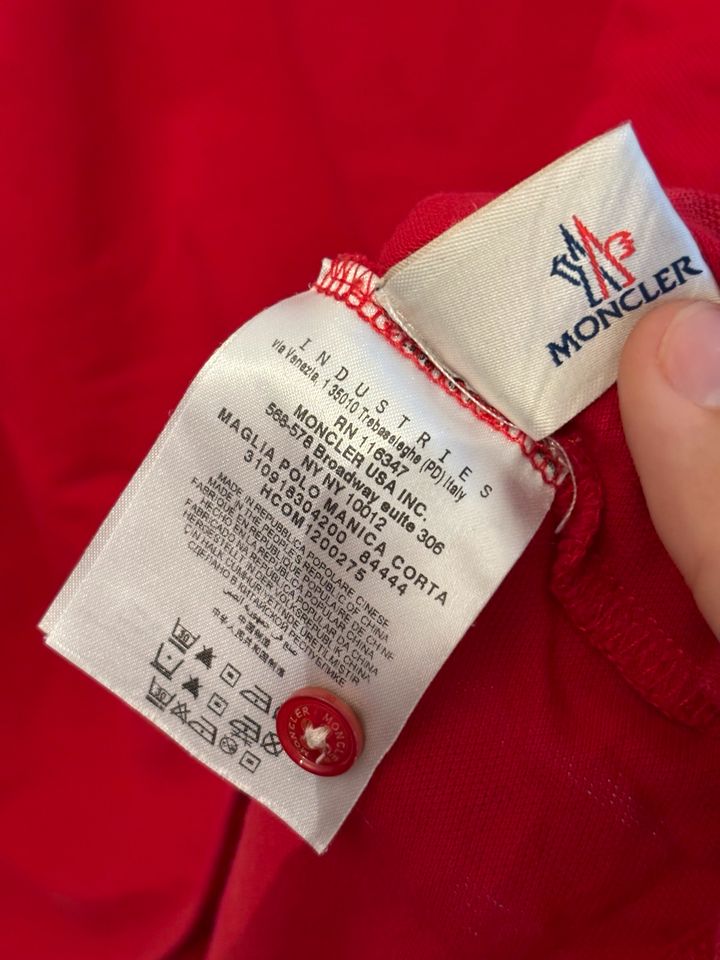 Moncler Polo Shirt rot Größe M in Weiterstadt