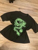 Cooles T-Shirt mit Drache bedruckt in schwarz / grün Bayern - Frensdorf Vorschau