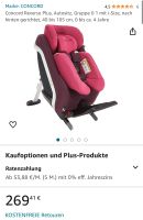 Concord Reverso Kindersitz rot,Reboarder Isofix,Autositz bis105cm Dresden - Striesen-West Vorschau