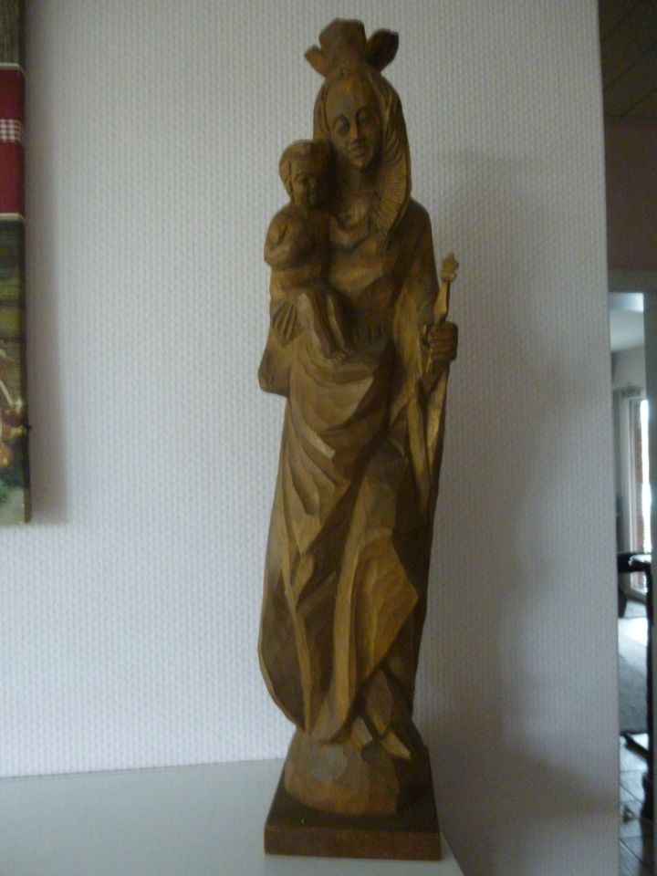 Holzfigur Maria mit Jesus Kind 55 cm x 12 cm x 12 cm 2000 Gramm in Lippetal