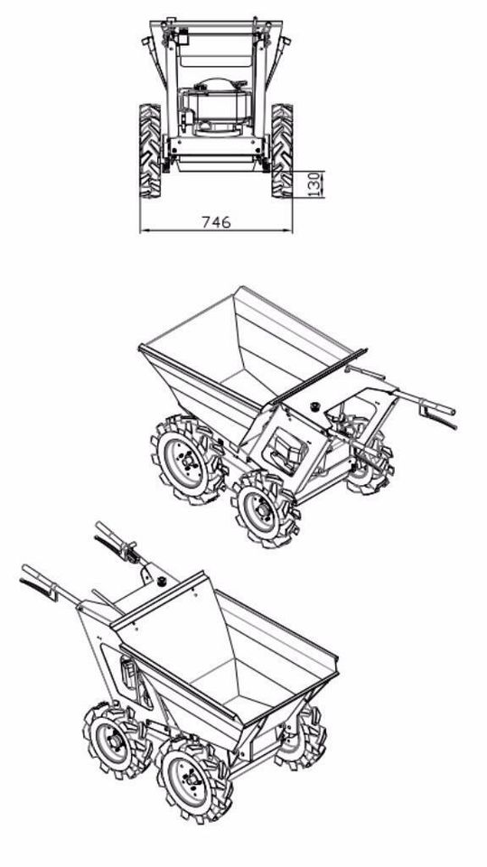 Allrad Minidumper Schubkarre Radlader Muldenkipper Neu 1699€ * in Waldbröl