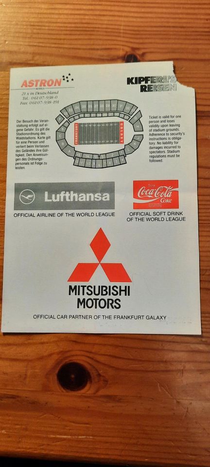 American Football 08.04.1995 Frankfurt Galaxy - London Monarchs in Ludwigshafen