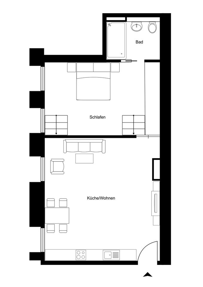 Erdgeschossidylle: Kleine Wohnung, große Ruhe im Innenhof in Berlin