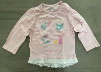 Topomini Shirt Longsleeve rosa weiß Spitze bunt Hase Blume 86 Hessen - Kelkheim Vorschau