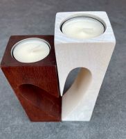 Herz Kerzenständer braun beige/weiß Teelicht Niedersachsen - Eystrup Vorschau