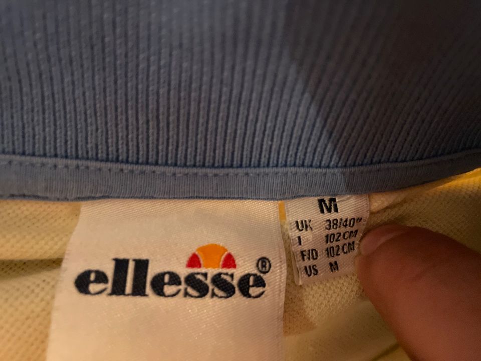 ellesse Poloshirt M Gebl Tennis Blassgelb/Hellblau Neu Retro RAR! in Berlin