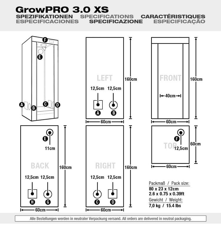 GrowPRO Growbox Set XS, Grow Set 250W Economy in Düsseldorf