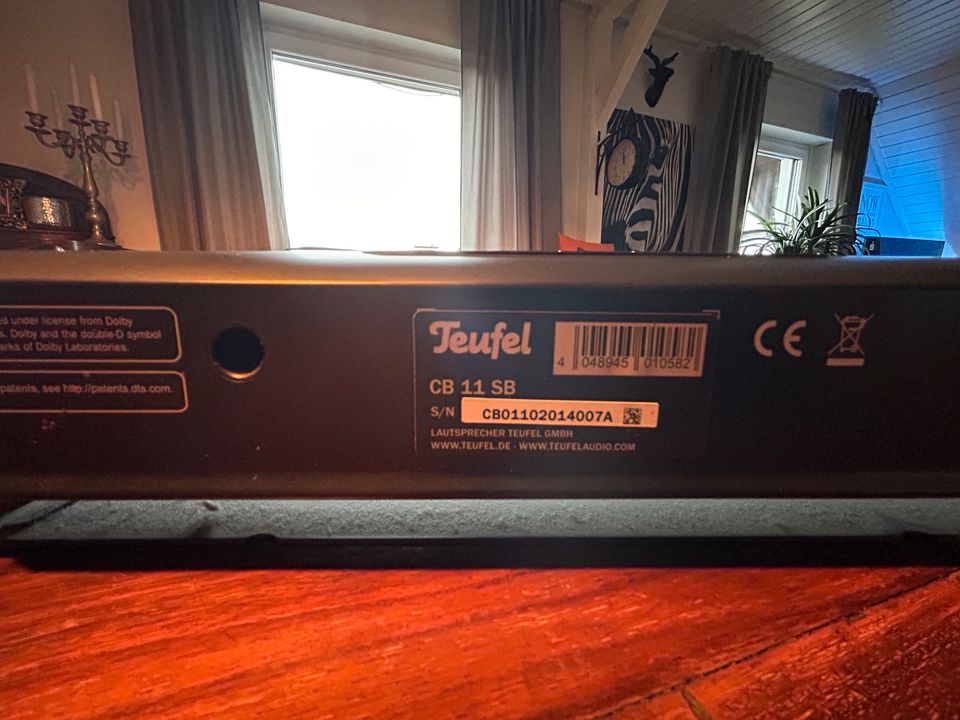 Teufel Soundbar Cinebar CB 11 SB mit Subwoofer CB 11 SW und Fernb in Porta Westfalica