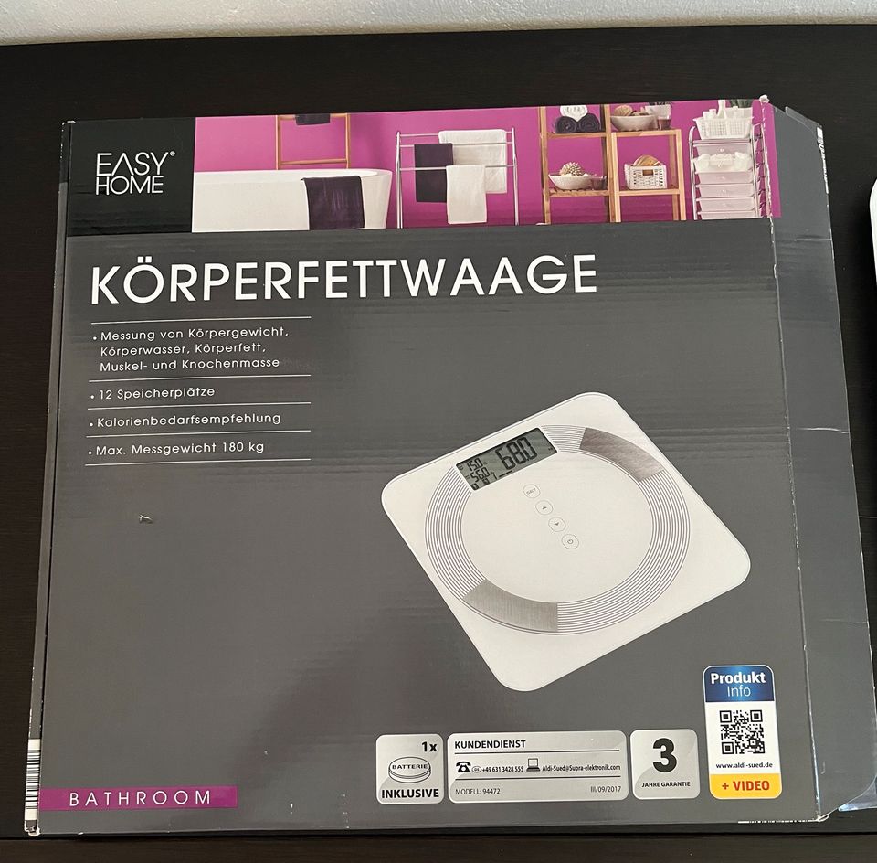 Körperfettwaage neu bis 180kg Körperfett Muskelmasse in Hodenhagen