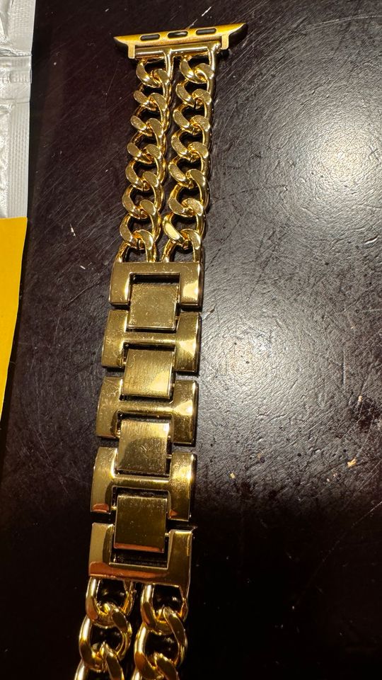 Gold Armband Chain für die Apple Watch 44/ 45mm & Ultra 49mm in Bad Saarow