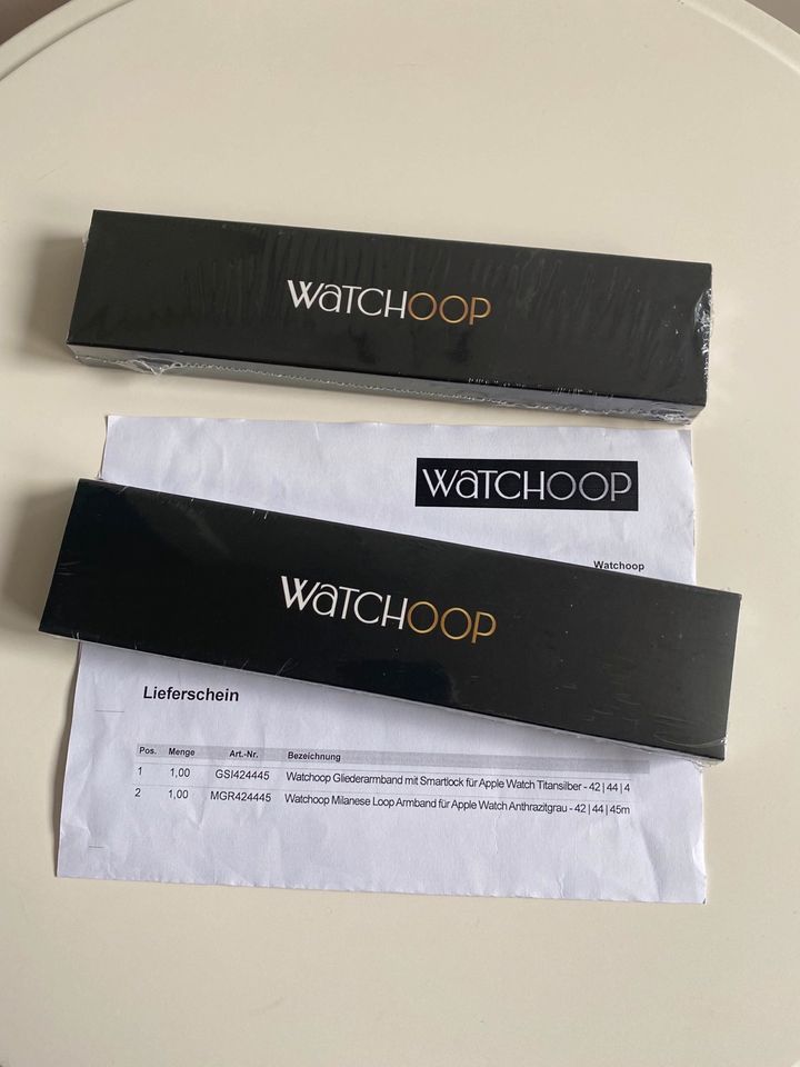 Gliederarmband mit Smartlock Apple Watch Titansilber NEU Armband in Aaseestadt