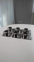 Italwaber 6 Espressotassen Chrom Silber Löffel Untersetzer Set ma Wandsbek - Hamburg Jenfeld Vorschau