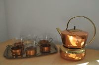 Kupfer Messing Glas Teeservice Servier Platte Stövchen Tee Kanne Baden-Württemberg - Mannheim Vorschau